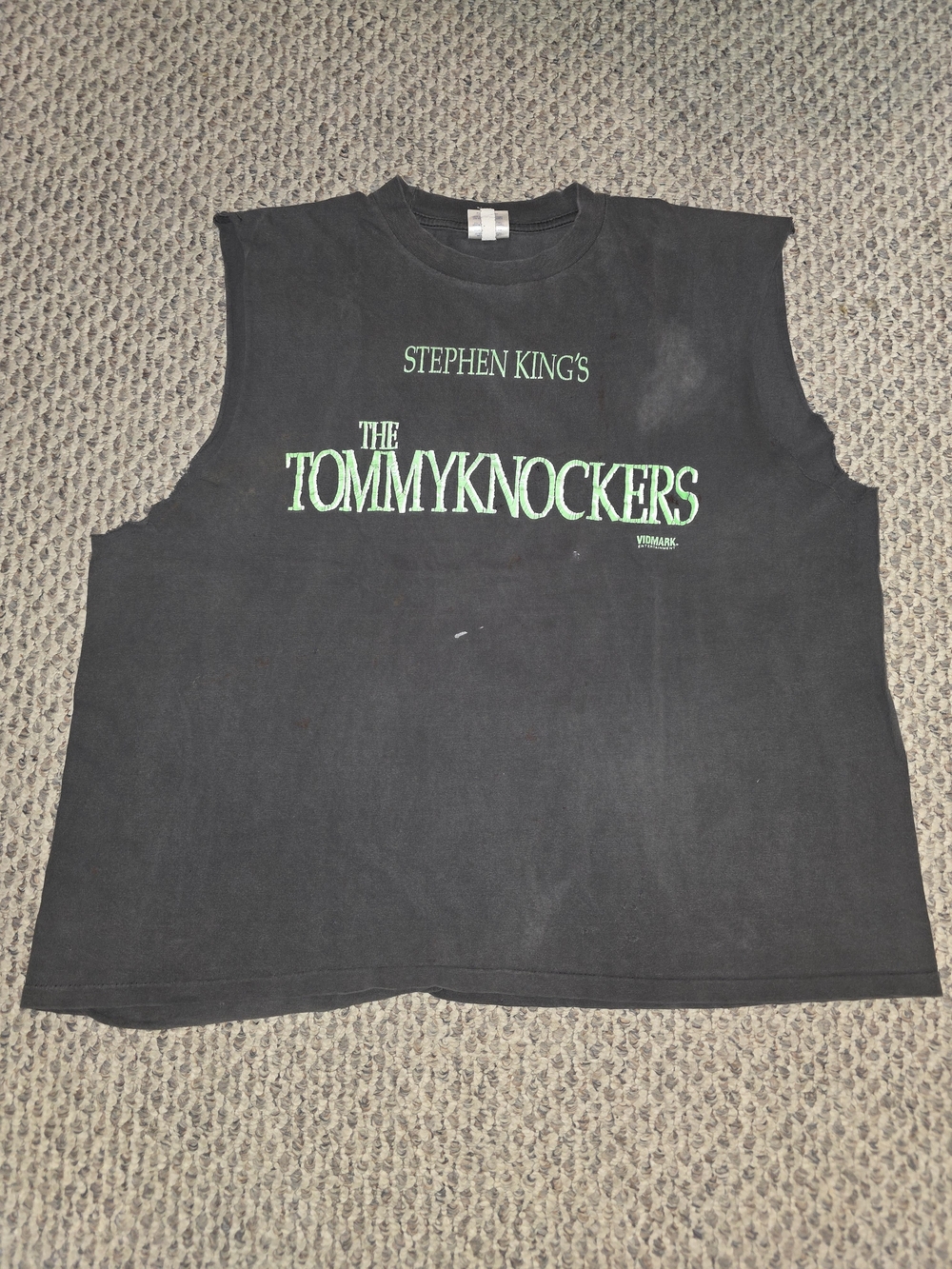 VintageClassic Black Sleeveless Tank with Green 'The Tommyknockers' Graphic